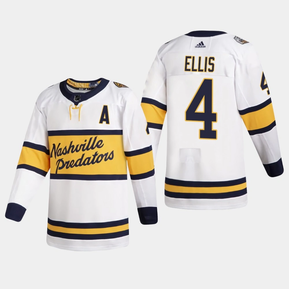 Youth Predators Ryan Ellis #4 White 2020 Winter Classic Authentic Jersey