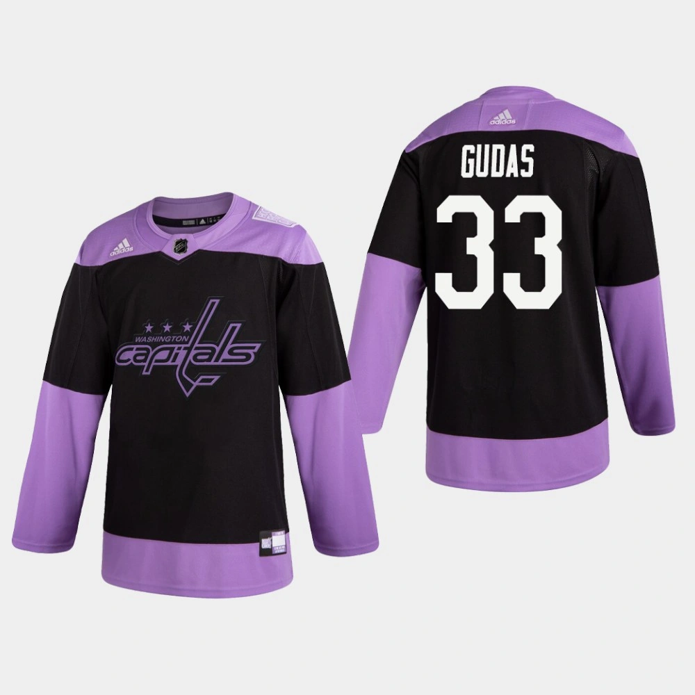 Youth Capitals Radko Gudas #33 Hockey Fights Cancer Practice Black Jersey