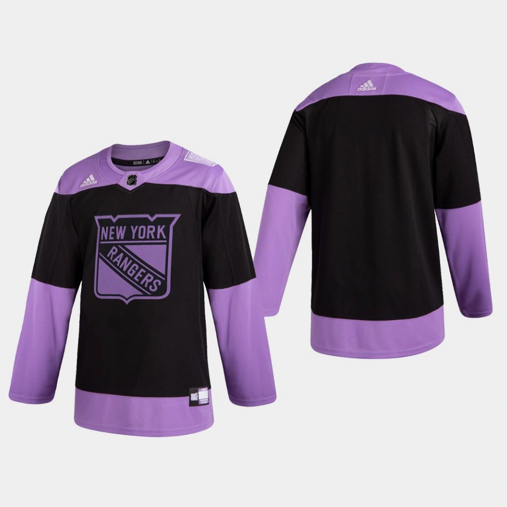 Women's Rangers Hockey Fights Cancer Practice Black Jersey