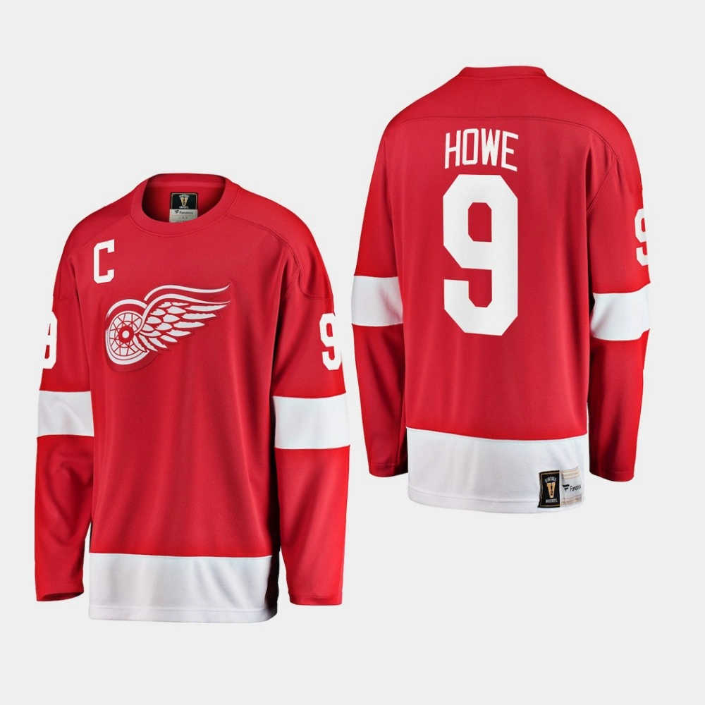 Men's Detroit Red Wings Gordie Howe #9 Red Premier Breakaway Heritage Jersey