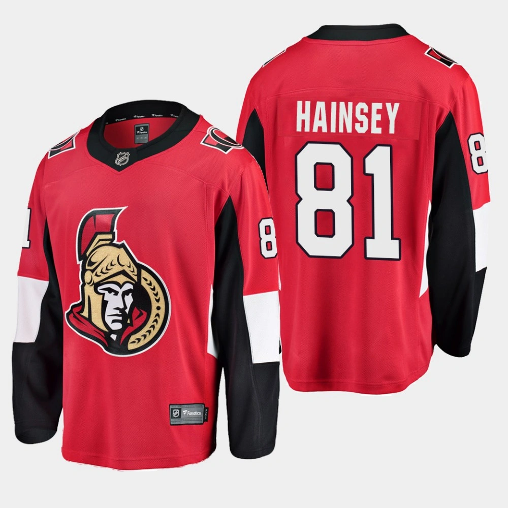 Youth Men's Ottawa Senators Ron Hainsey #81 Home Red Breakaway Player Jersey
