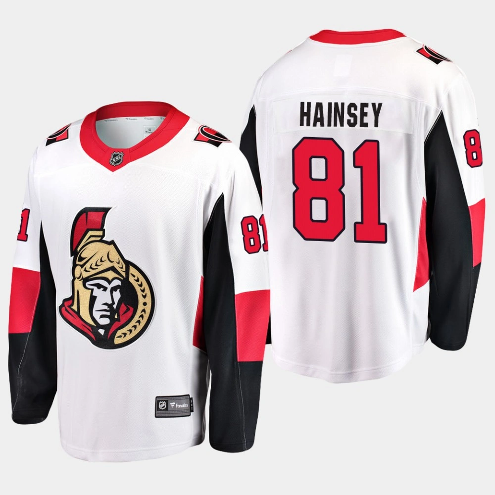 Men's Ottawa Senators Ron Hainsey #81 Away White Breakaway Player Jersey Men's Ottawa Senators Ron Hainsey #81 Away White Breakaway Player Jersey