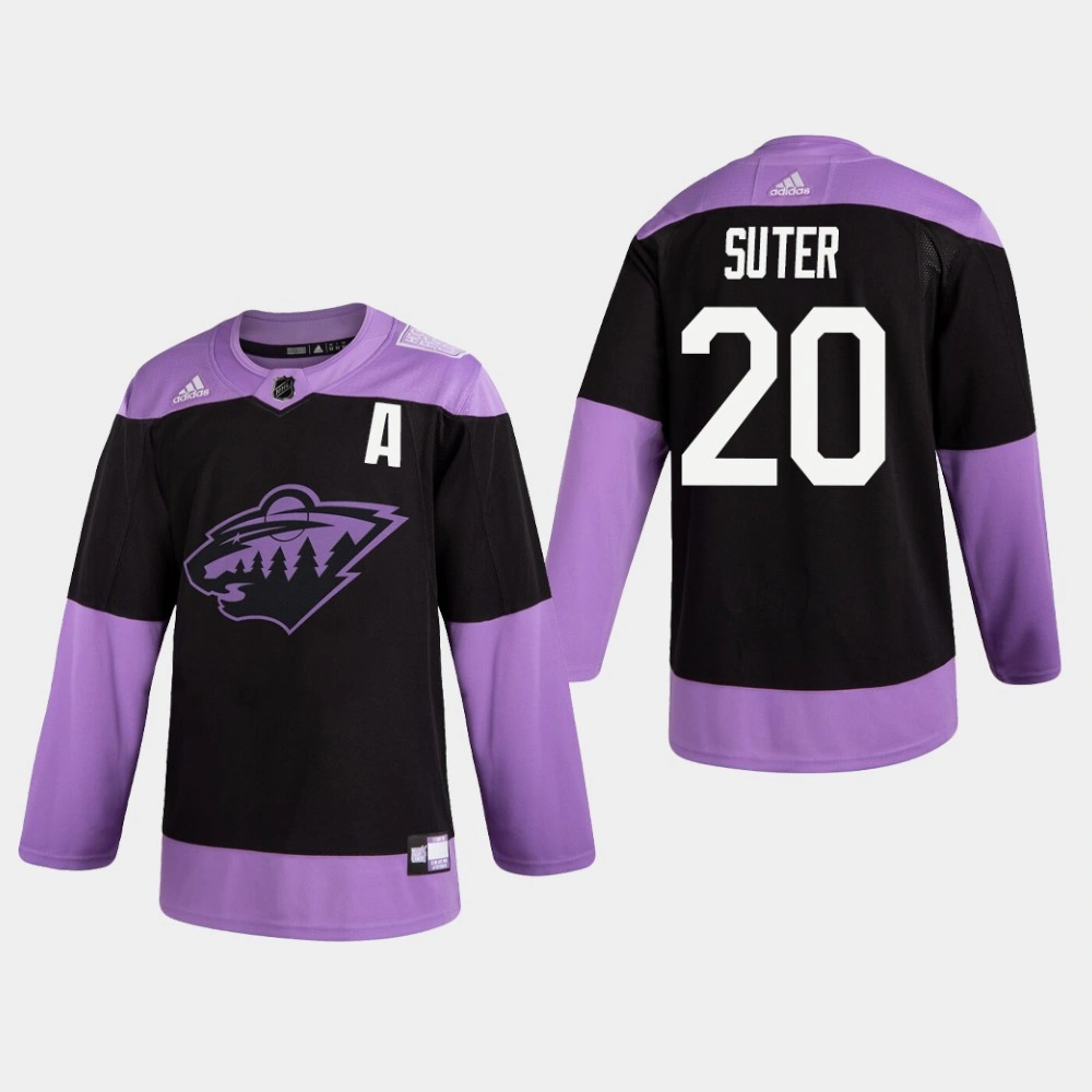 Women's Wild Ryan Suter #20 Hockey Fights Cancer Practice Black Jersey