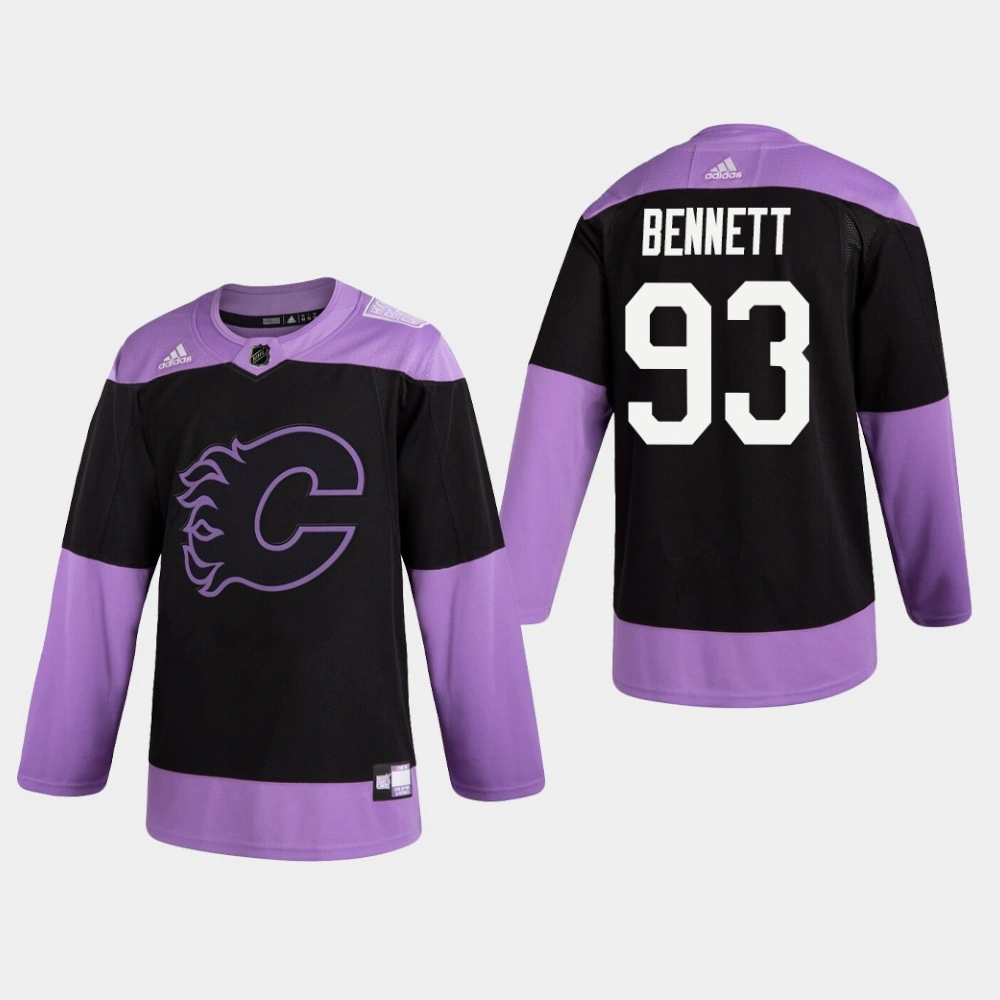 Flames Sam Bennett #93 Hockey Fights Cancer Practice Black Jersey Flames Sam Bennett #93 Hockey Fights Cancer Practice Black Jersey