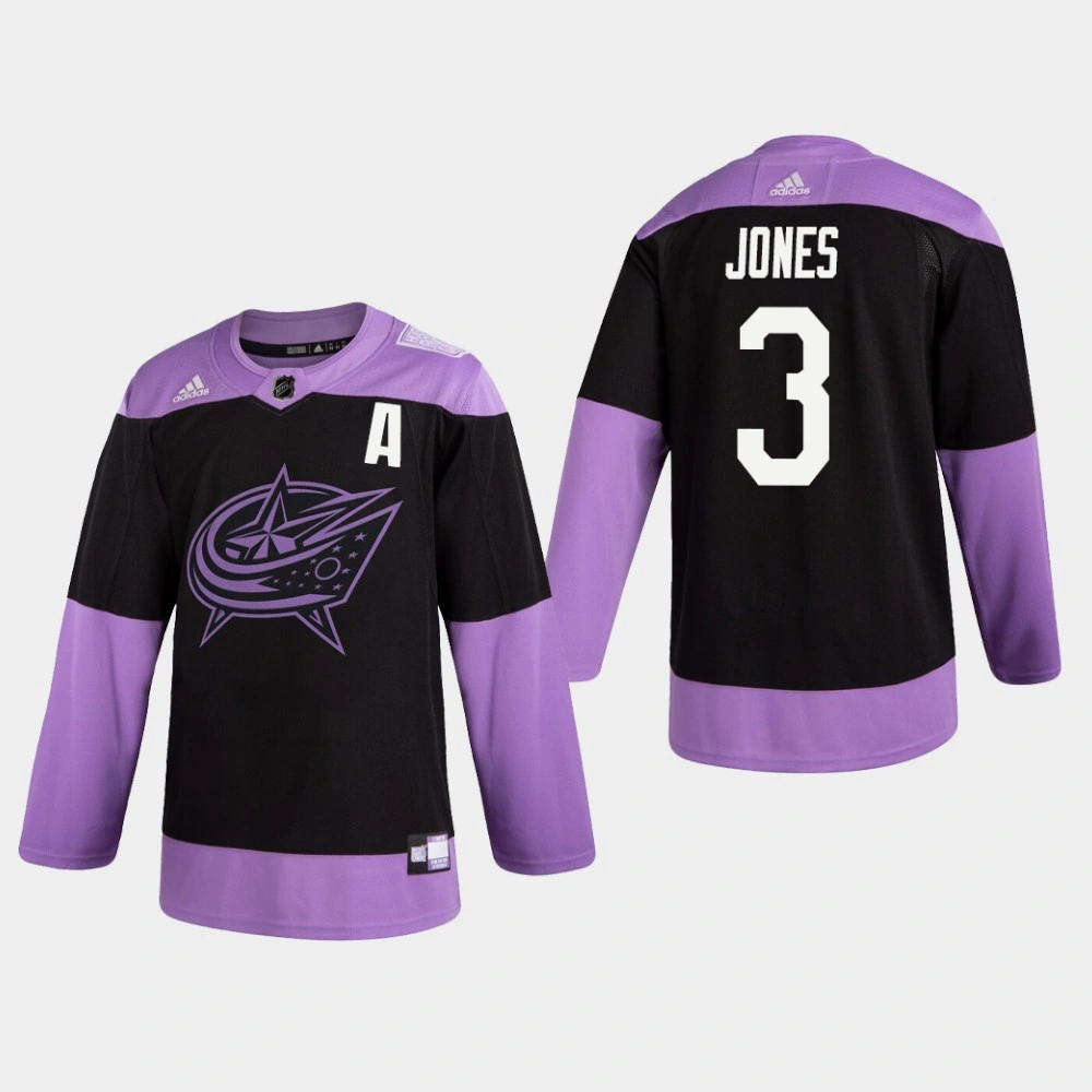 Blue Jackets Seth Jones #3 Hockey Fights Cancer Practice Black Jersey Blue Jackets Seth Jones #3 Hockey Fights Cancer Practice Black Jersey