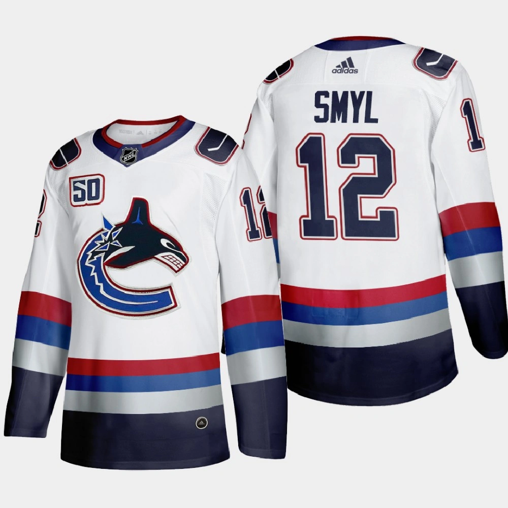 Youth Vancouver Canucks Stan Smyl #12 Throwback White 2000's Vintage Authentic Player Jersey Youth Vancouver Canucks Stan Smyl #12 Throwback White 2000's Vintage Authentic Player Jersey