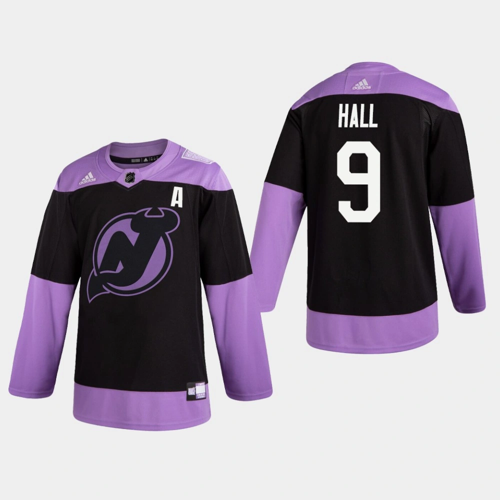Women's Devils Taylor Hall #9 Hockey Fights Cancer Practice Black Jersey Women's Devils Taylor Hall #9 Hockey Fights Cancer Practice Black Jersey