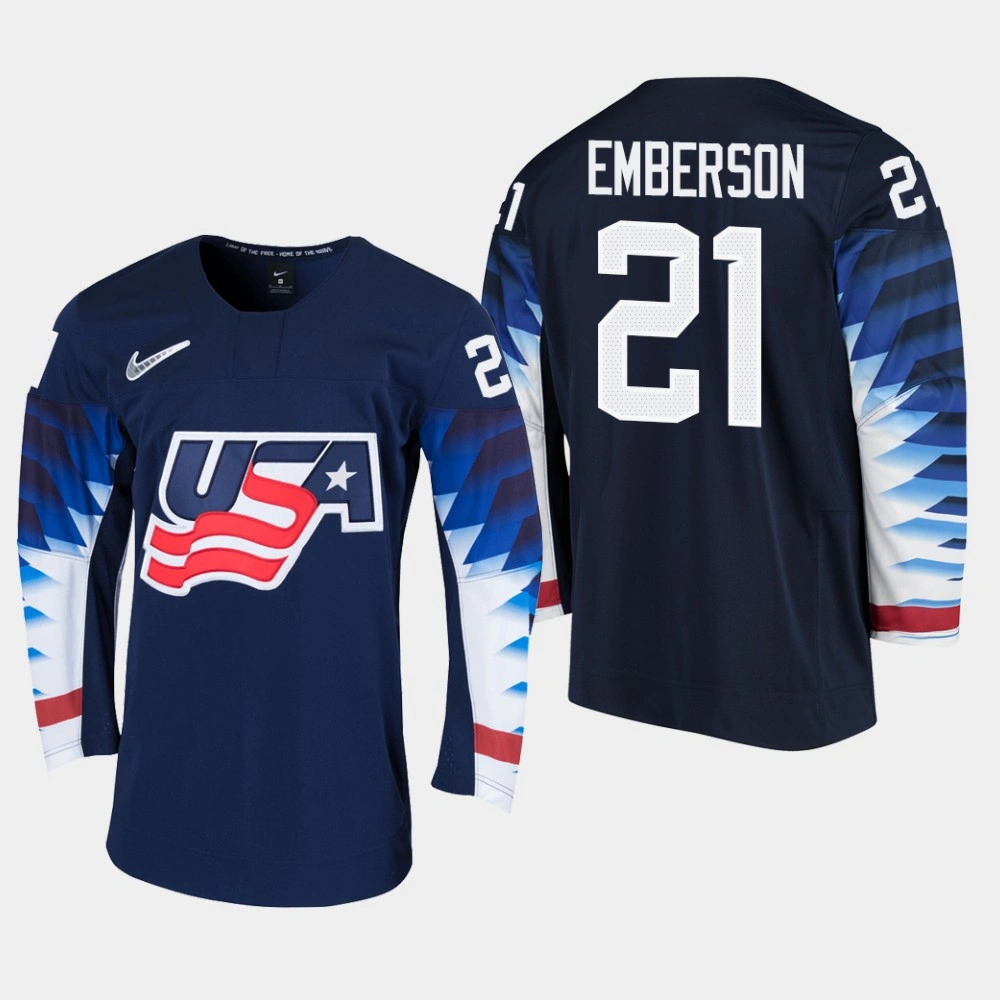 Men's USA Team Ty Emberson #21 2020 IIHF World Junior Championship Black Jersey Men's USA Team Ty Emberson #21 2020 IIHF World Junior Championship Black Jersey