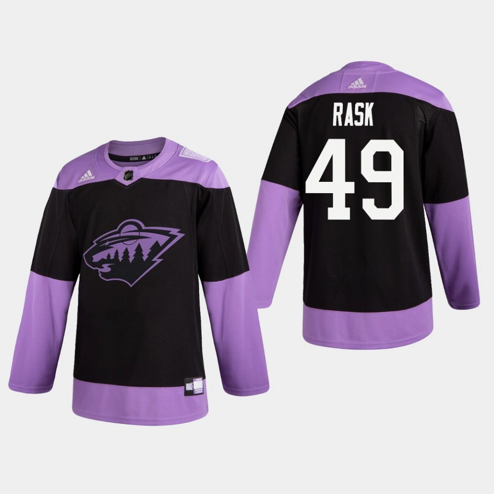 Women's Wild Victor Rask #49 Hockey Fights Cancer Practice Black Jersey