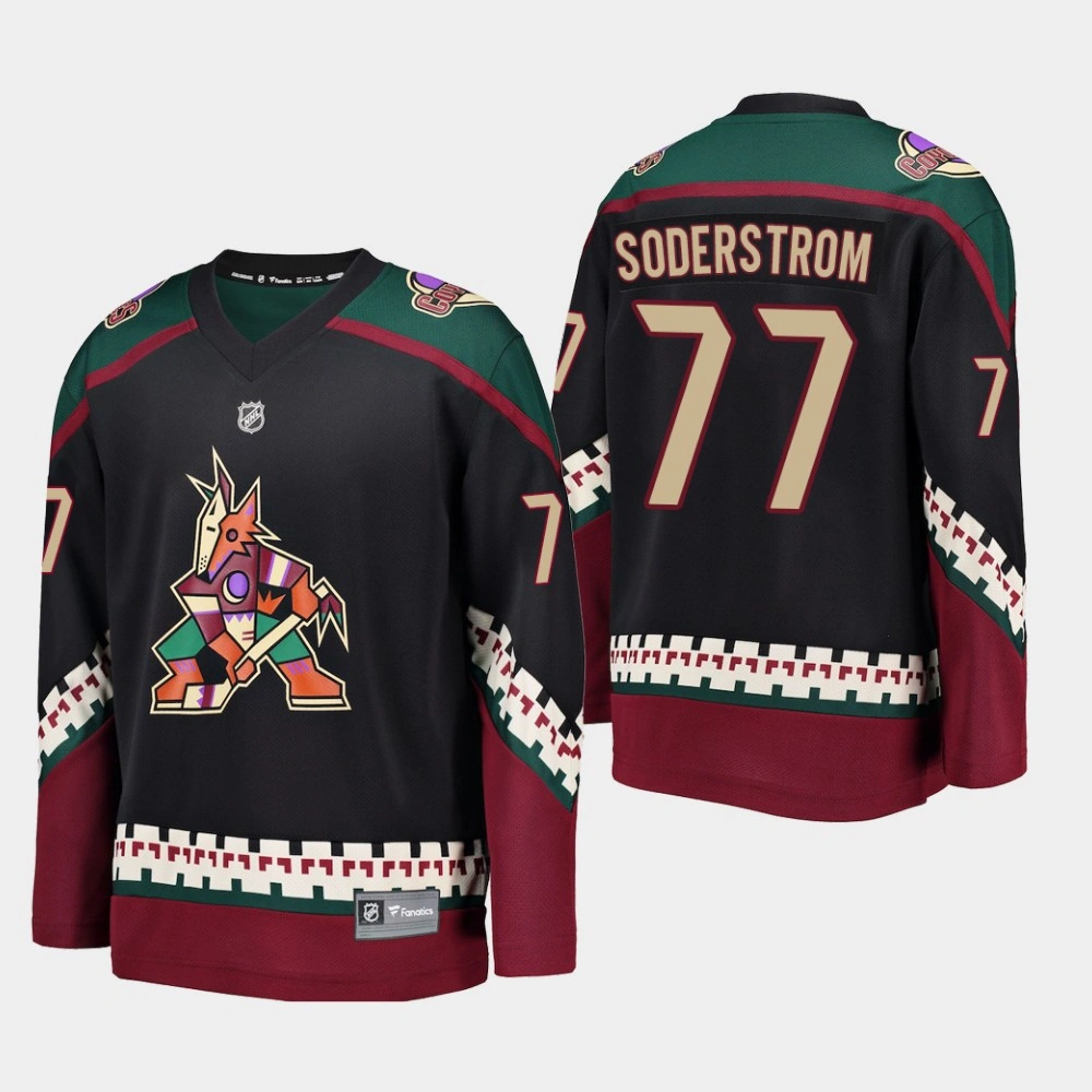Coyotes Victor Soderstrom #77 Alternate 2019 NHL Draft Player Black Jersey Coyotes Victor Soderstrom #77 Alternate 2019 NHL Draft Player Black Jersey