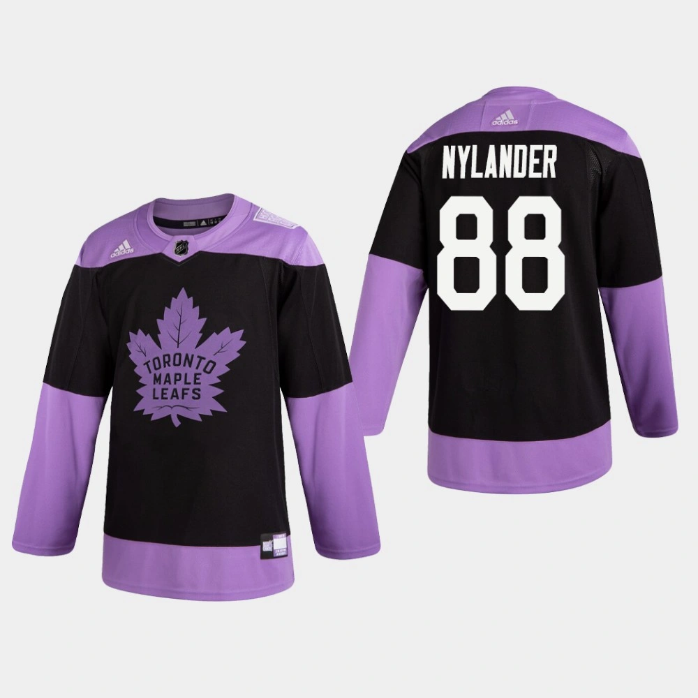 Maple Leafs William Nylander #88 Hockey Fights Cancer Practice Black Jersey
