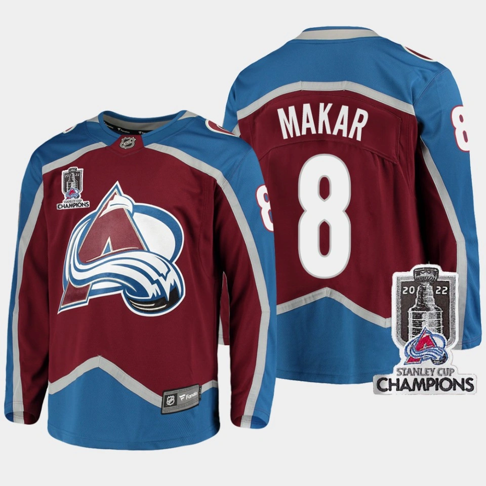 Women's Colorado Avalanche 2022 Stanley Cup Champions Cale Makar Burgundy #8 Jersey Home