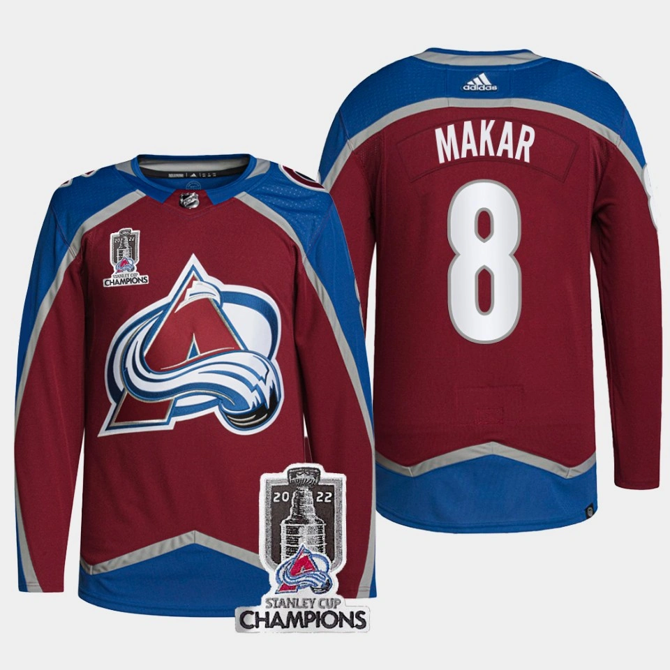 Women's 2022 Stanley Cup Champions Cale Makar #8 Colorado Avalanche Burgundy Jersey Authentic Pro