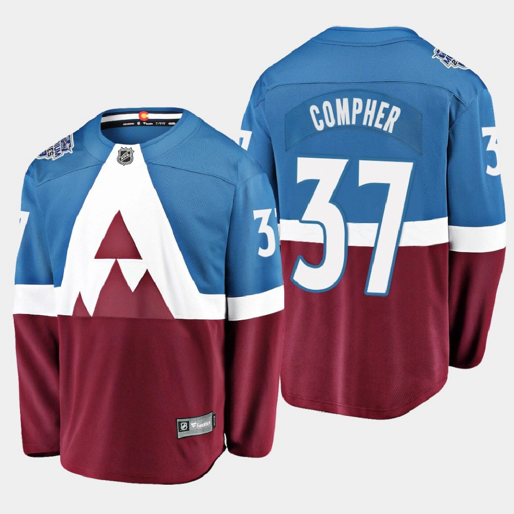 Women's Avalanche J. T. Compher #37 2020 Stadium Series Breakaway Player Blue Burgundy Jersey