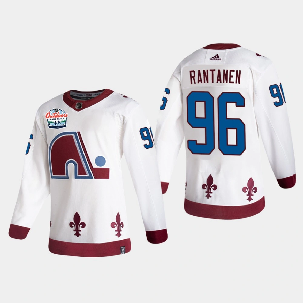 Women's Colorado Avalanche Mikko Rantanen #96 2021 Lake Tahoe Outdoor Games Authentic Patch White Jersey