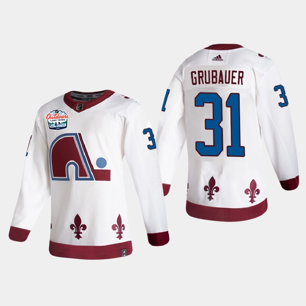 Women's Colorado Avalanche Philipp Grubauer #31 2021 Lake Tahoe Outdoor Games Authentic Patch White Jersey