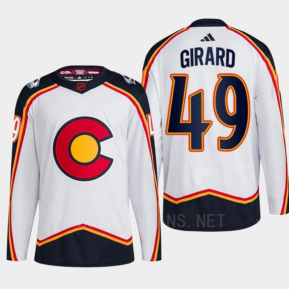 Youth Sam Girard Reverse Retro 2.0 2022 Colorado Avalanche White Jersey Authentic Primegreen #49