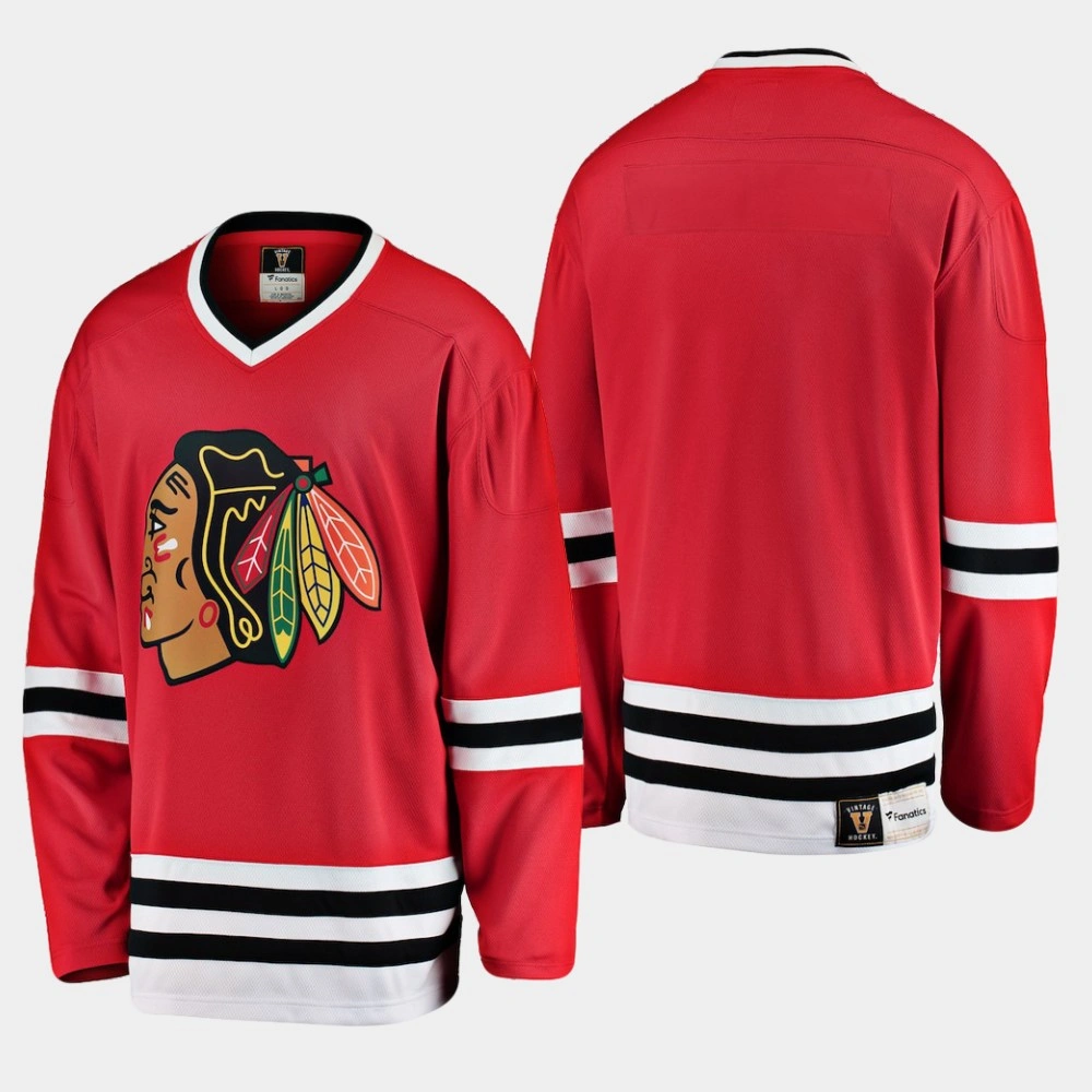 Men's Chicago Blackhawks Heritage Premier Breakaway Blank Jersey Red