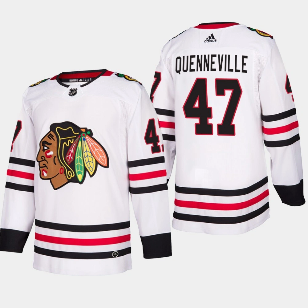 Blackhawks John Quenneville #47 2019-20 Away Authentic White Player Jersey