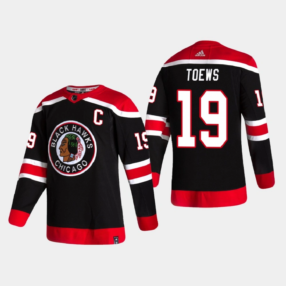 Youth Chicago Blackhawks Jonathan Toews #19 2020-21 Reverse Retro Authentic Black Jersey