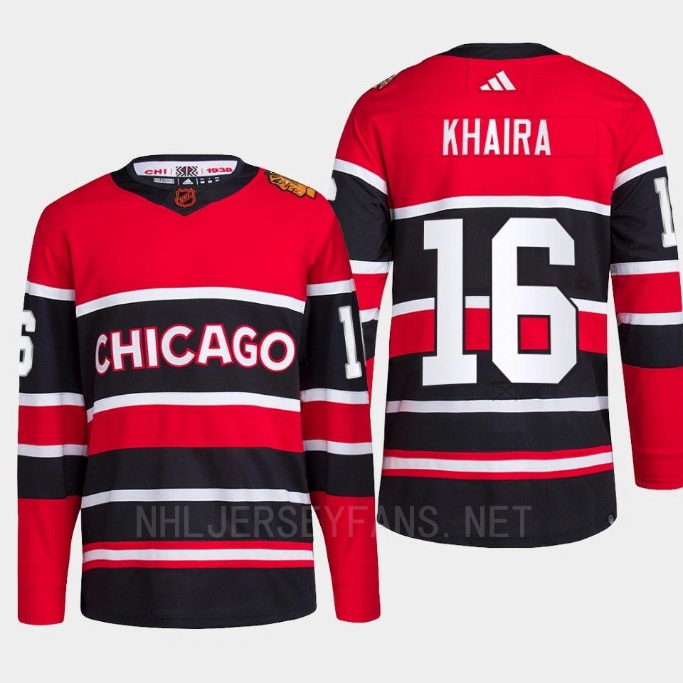 Chicago Blackhawks 2022 Reverse Retro 2.0 Jujhar Khaira Red Authentic Primegreen Jersey Men's