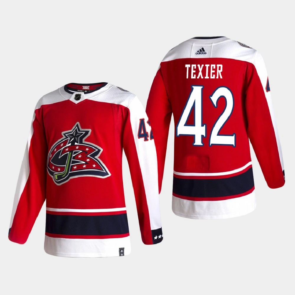Columbus Blue Jackets Alexandre Texier #42 2020-21 Reverse Retro Authentic Red Jersey