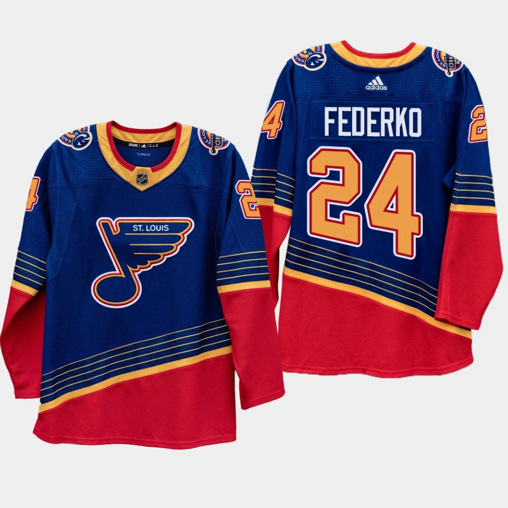 Blues #24 Bernie Federko 2020 Season 90s Heritage Authentic Pro Royal Jersey