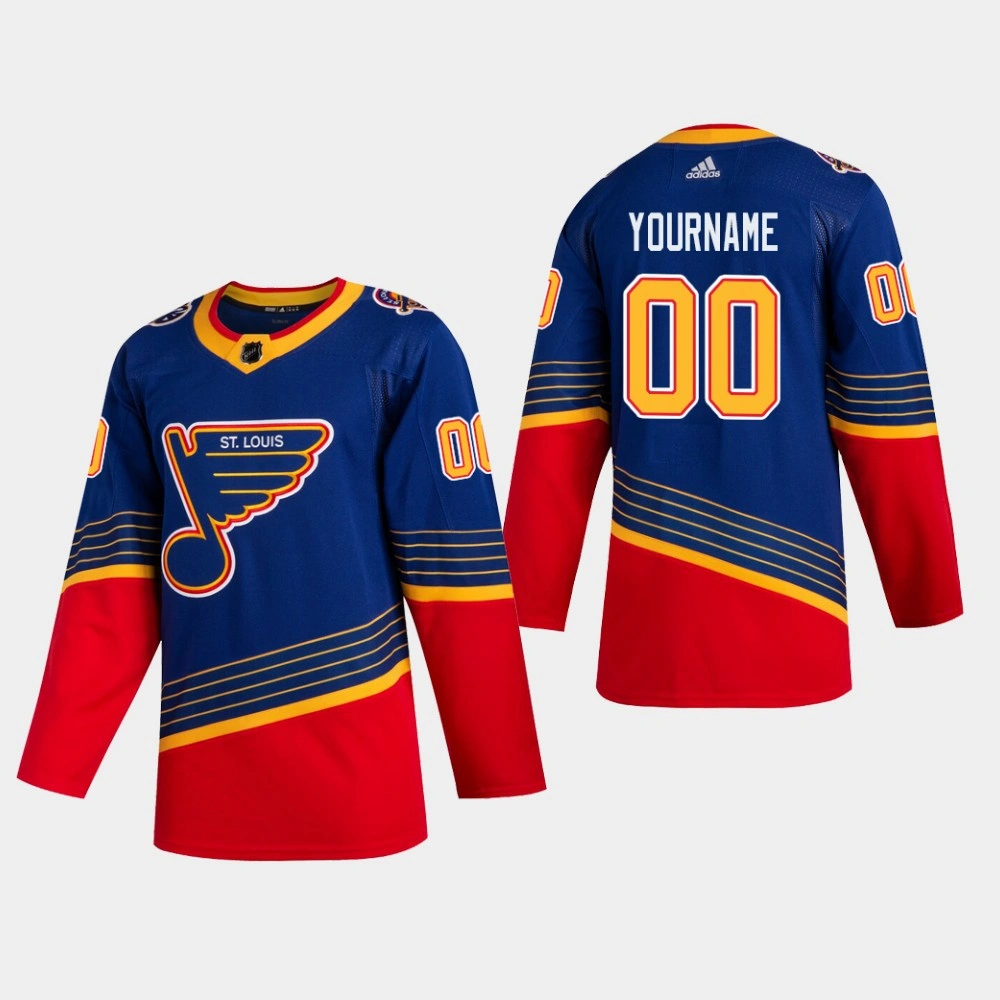 Women's Blues Custom #00 2019-20 Retro Authentic Blue Player Jersey Women's Blues Custom #00 2019-20 Retro Authentic Blue Player Jersey