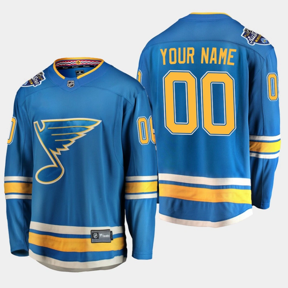 Women's Blues Custom #00 Alternate 2020 All-Star Patch Jersey Women's Blues Custom #00 Alternate 2020 All-Star Patch Jersey