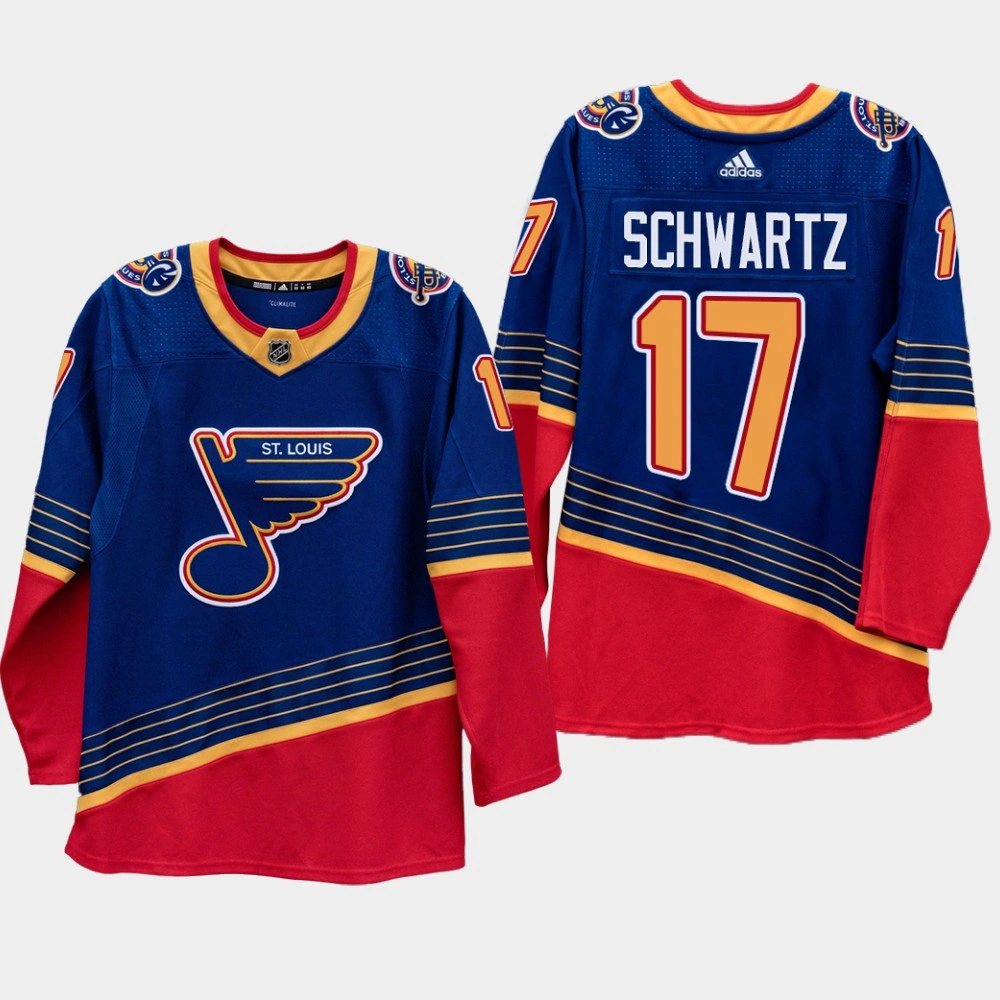 Blues #17 Jaden Schwartz 2020 Season 90s Heritage Authentic Pro Royal Jersey