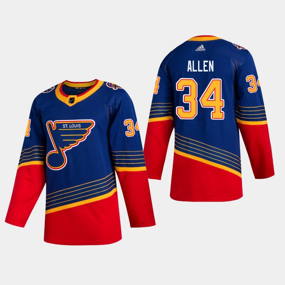 Blues Jake Allen #34 2019-20 Retro Authentic Blue Player Jersey