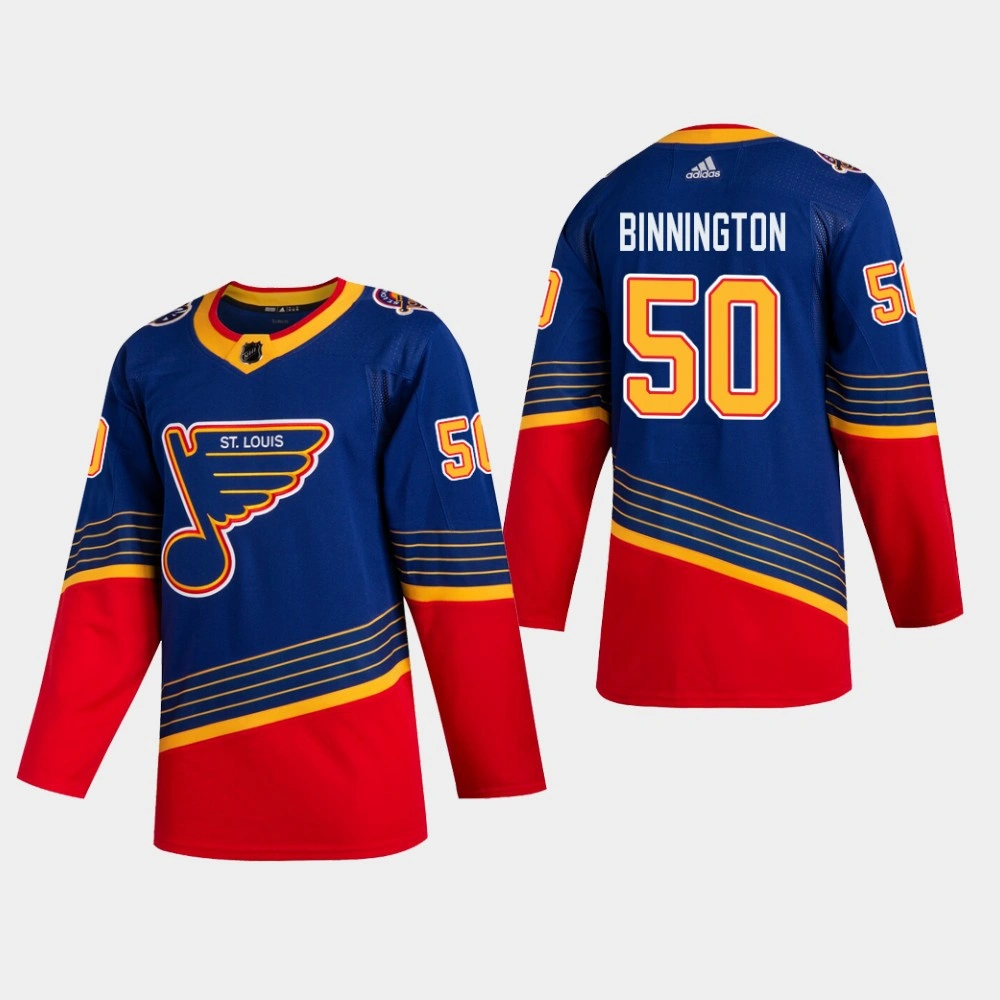 Blues Jordan Binnington #50 2019-20 Retro Authentic Blue Player Jersey