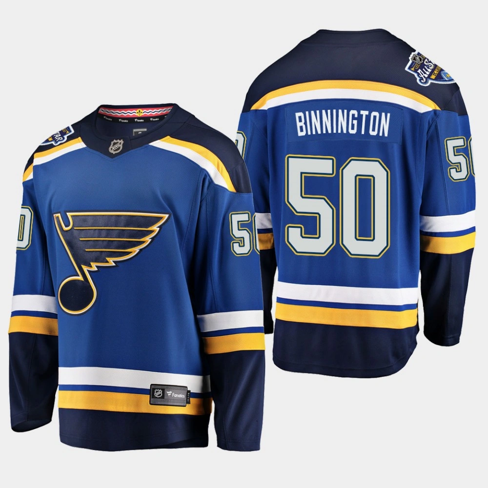 Blues Jordan Binnington #50 Home 2020 All-Star Patch Jersey - Blue Blues Jordan Binnington #50 Home 2020 All-Star Patch Jersey - Blue