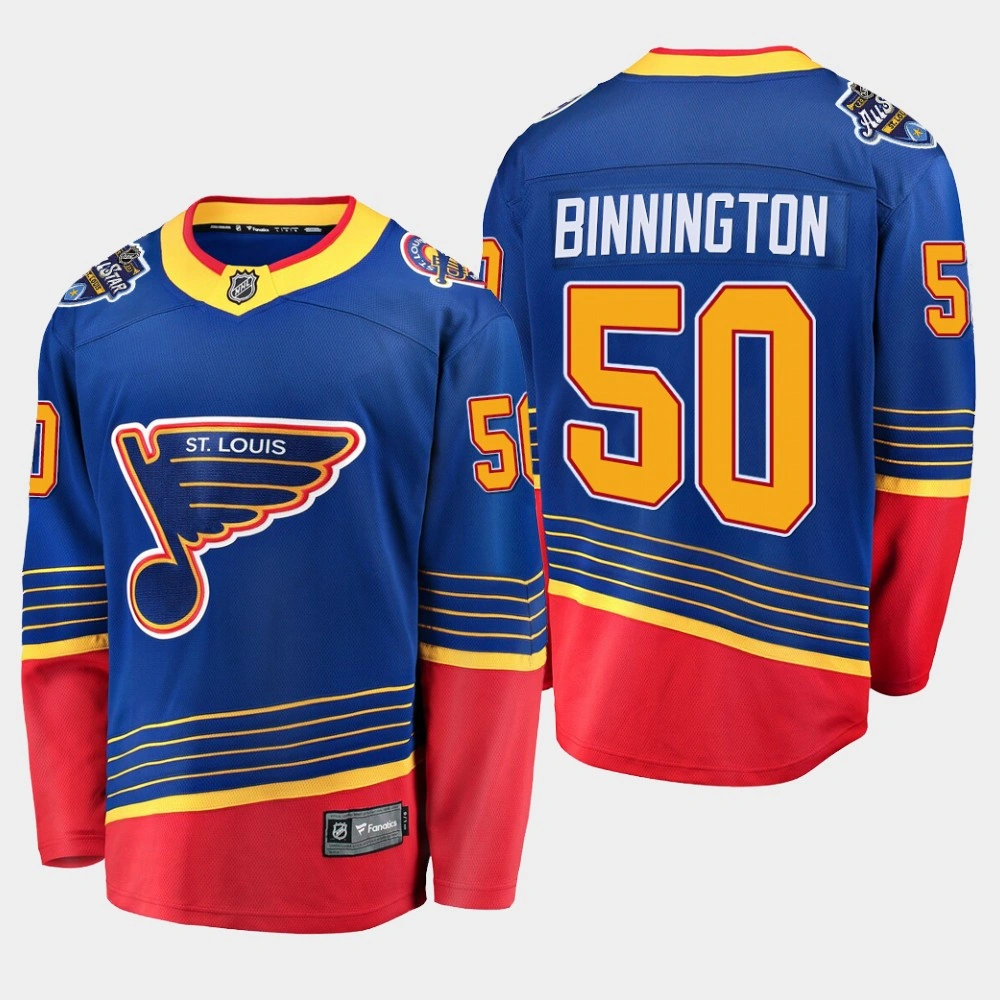 Blues Jordan Binnington #50 Retro 2020 All-Star Patch Jersey - Blue Blues Jordan Binnington #50 Retro 2020 All-Star Patch Jersey - Blue