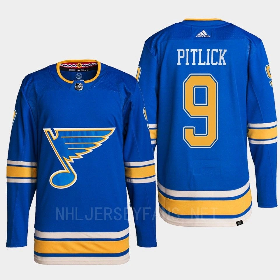 Tyler Pitlick #9 St. Louis Blues Blue Jersey Authentic Primegreen Alternate