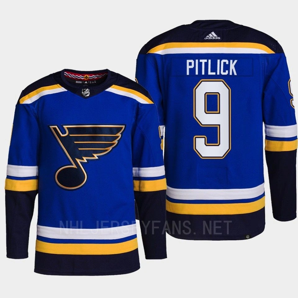 Tyler Pitlick #9 St. Louis Blues Blue Jersey Authentic Primegreen Home