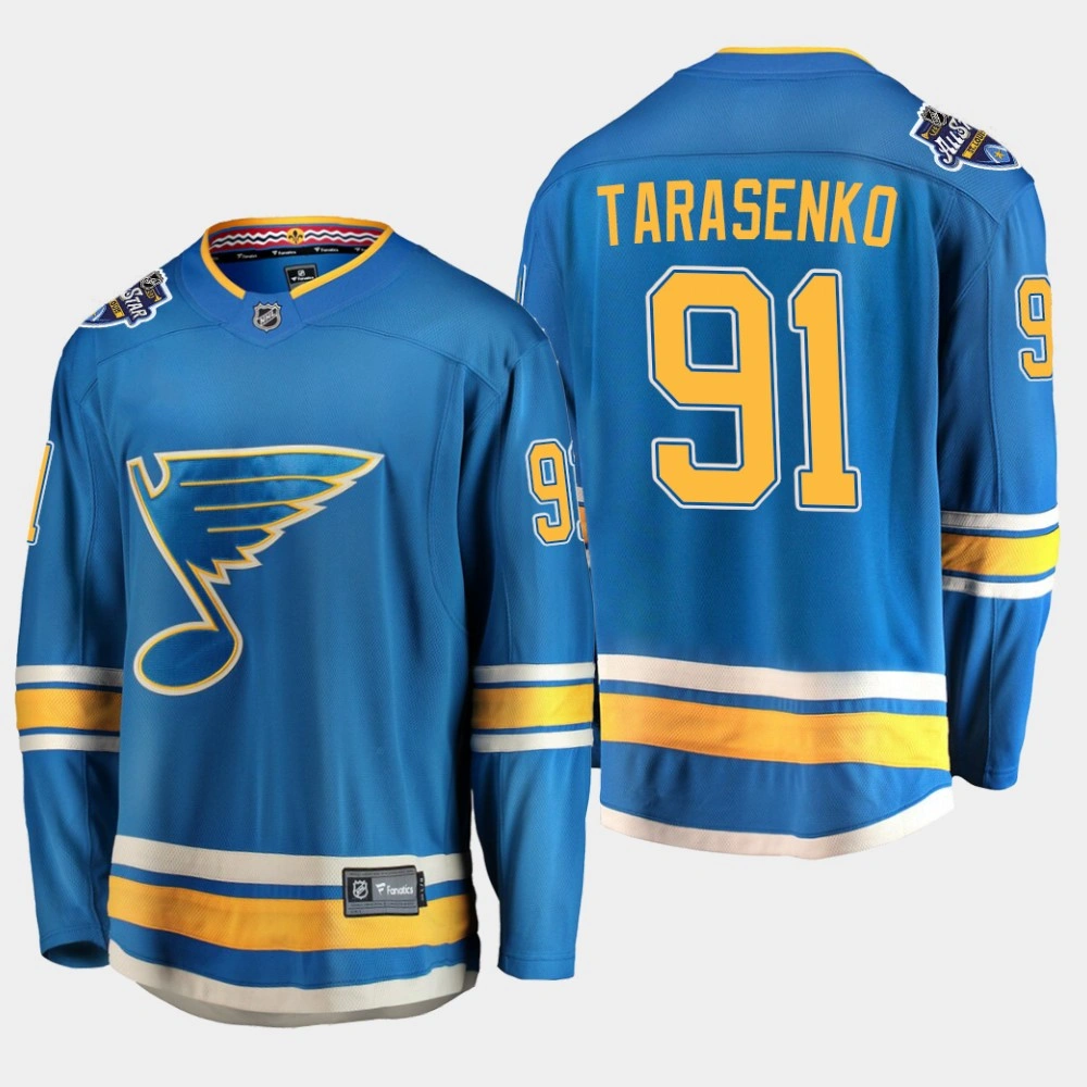 Women's Blues Vladimir Tarasenko #91 Alternate 2020 All-Star Patch Jersey