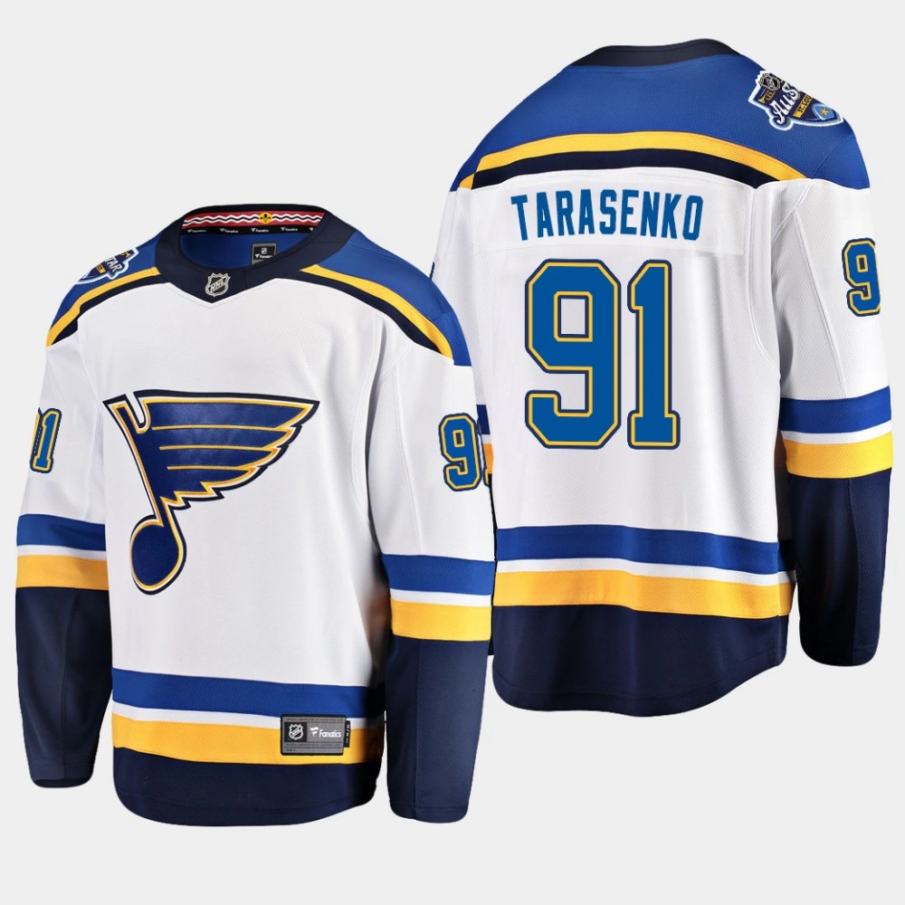 Blues Vladimir Tarasenko #91 Away 2020 All-Star Patch Jersey - Blue Blues Vladimir Tarasenko #91 Away 2020 All-Star Patch Jersey - Blue