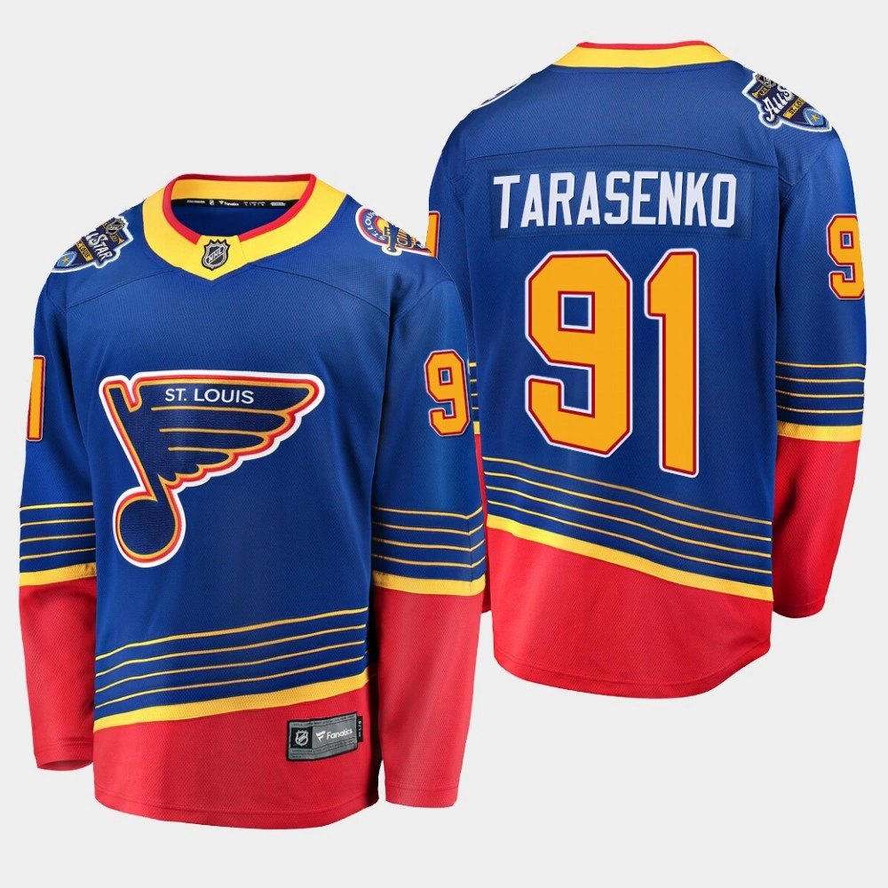 Blues Vladimir Tarasenko #91 Retro 2020 All-Star Patch Jersey Blues Vladimir Tarasenko #91 Retro 2020 All-Star Patch Jersey