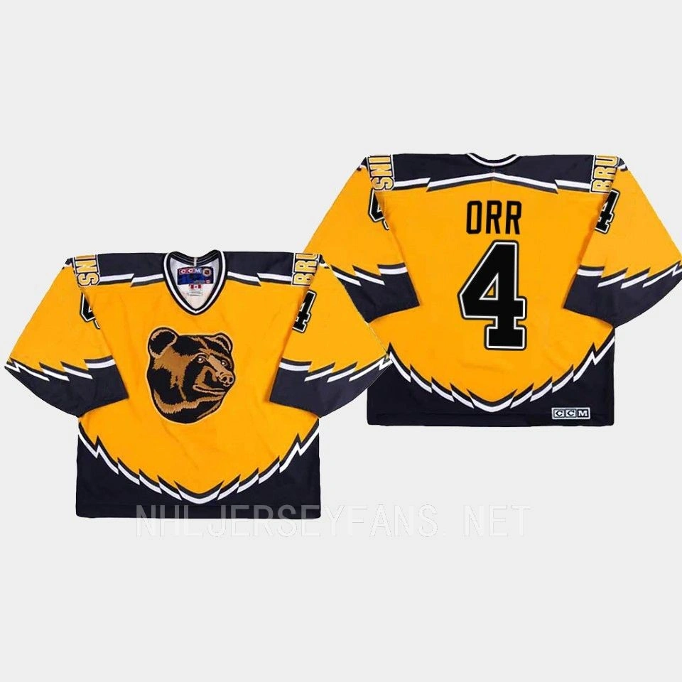 Boston Bruins Throwback Bobby Orr Gold Replica Jersey