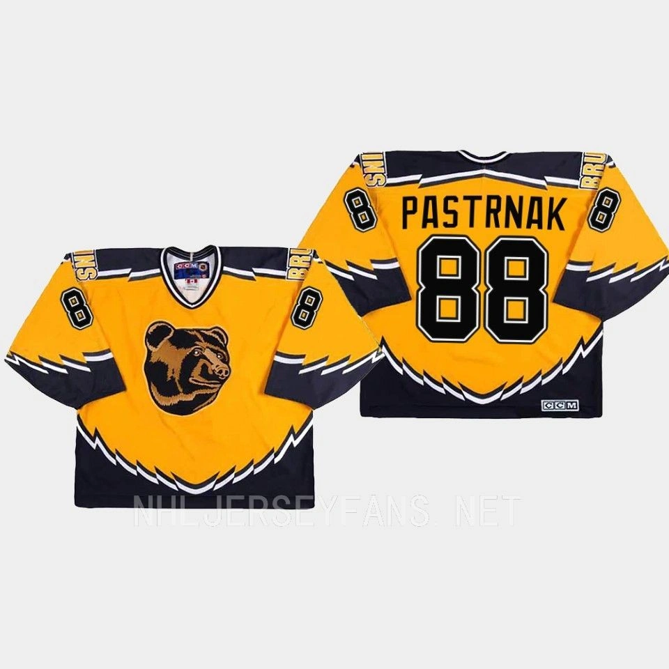 Boston Bruins Throwback David Pastrnak Gold Replica Jersey
