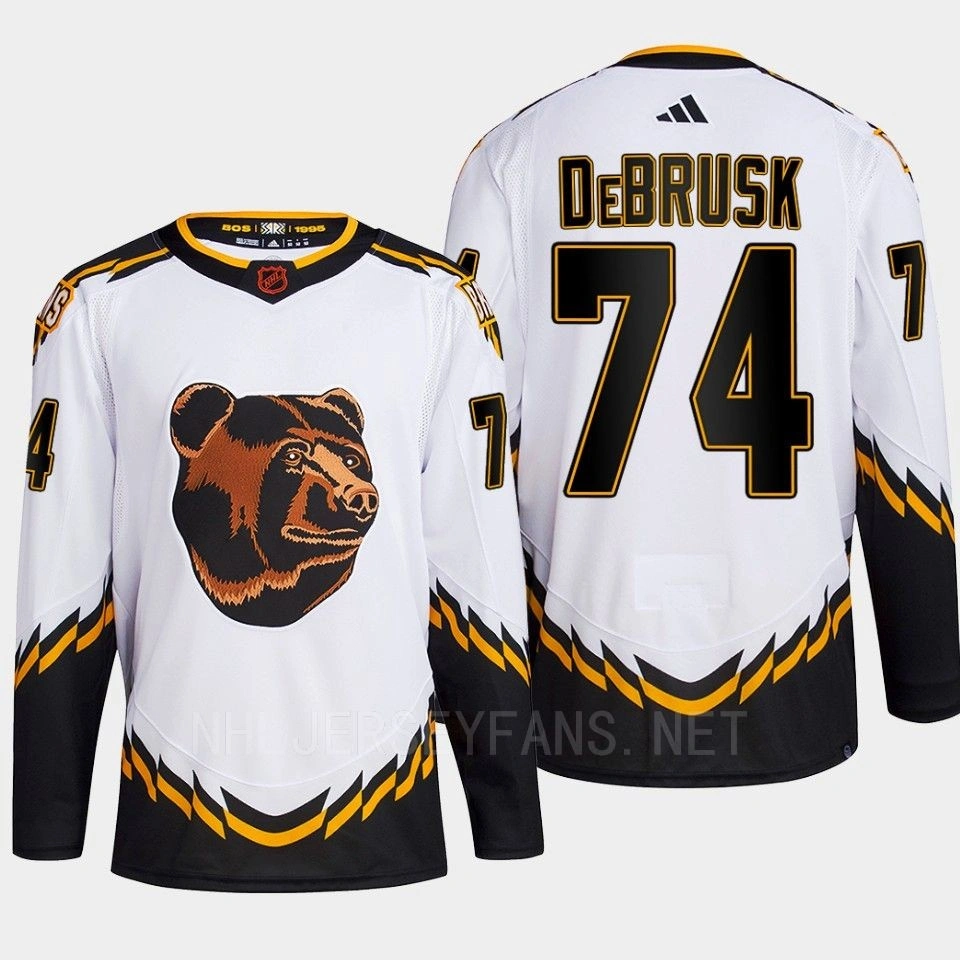 Youth Boston Bruins 2022 Reverse Retro 2.0 Jake DeBrusk White Authentic Primegreen Jersey Men's