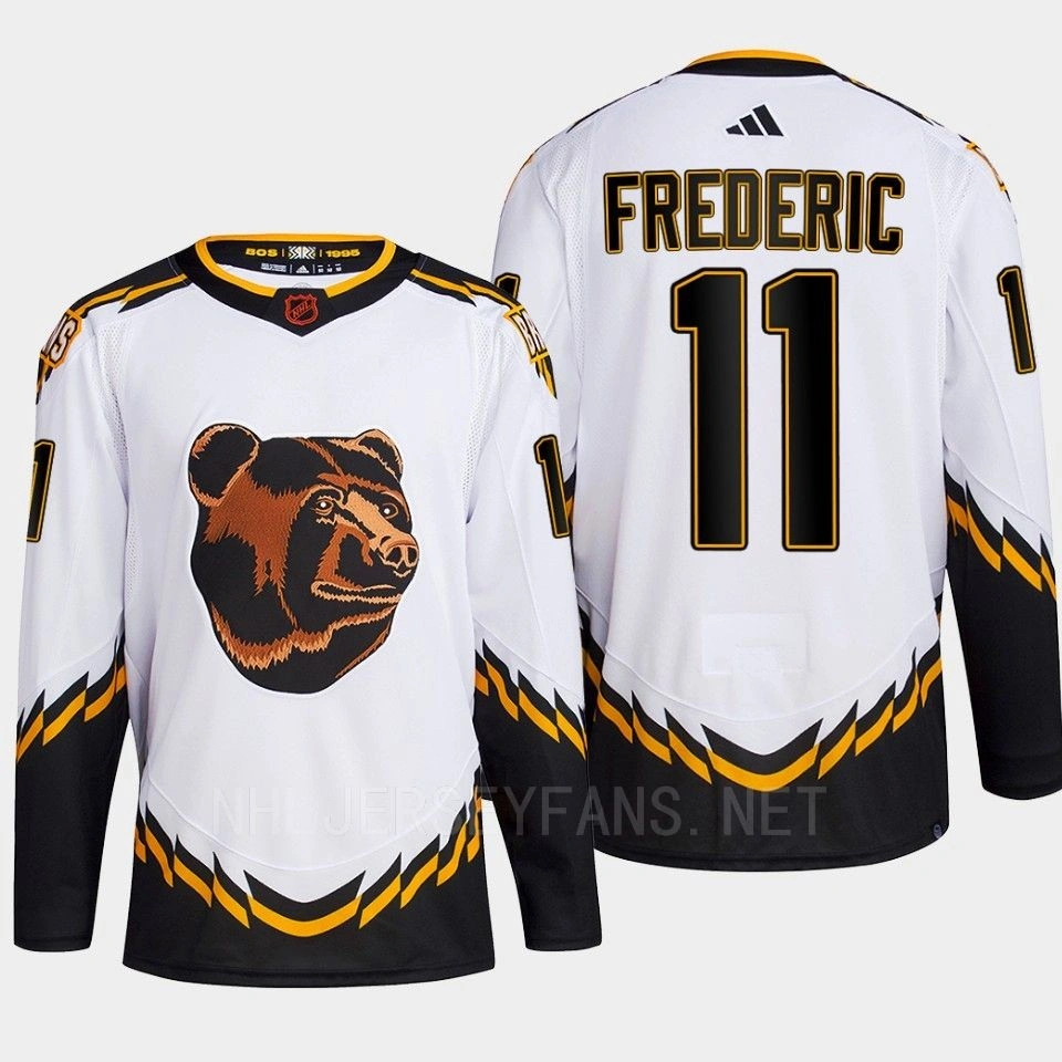 Youth Boston Bruins 2022 Reverse Retro 2.0 Trent Frederic White Authentic Primegreen Jersey Men's