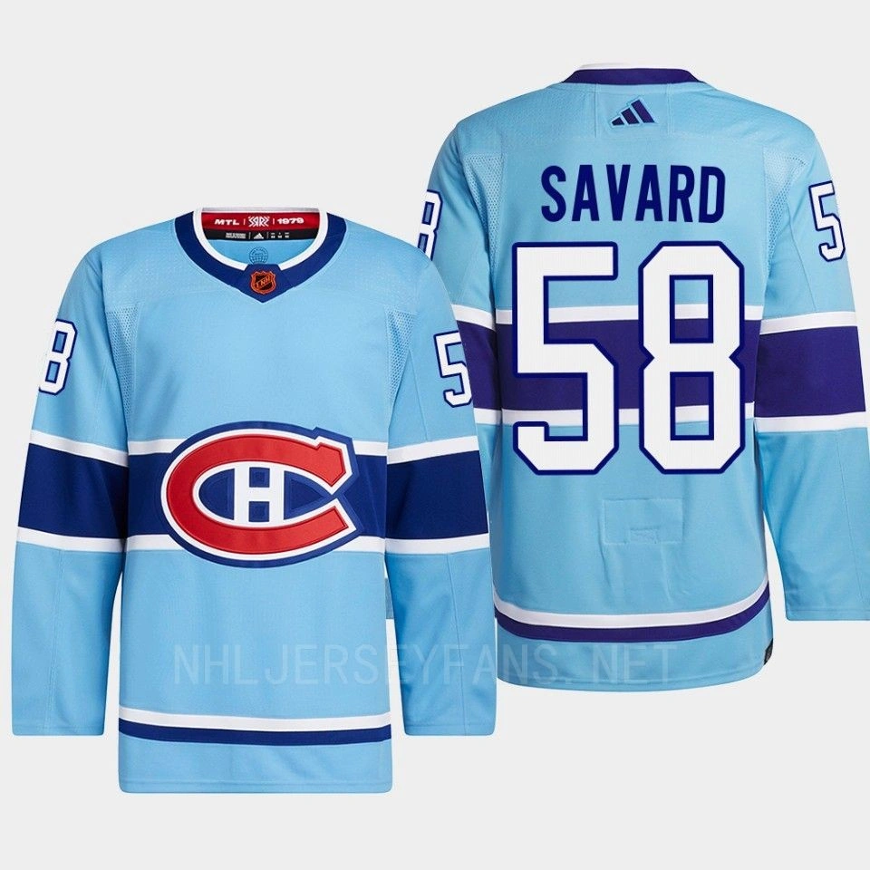 Montreal Canadiens David Savard Blue Authentic Primegreen Reverse Retro 2.0 Jersey 2022