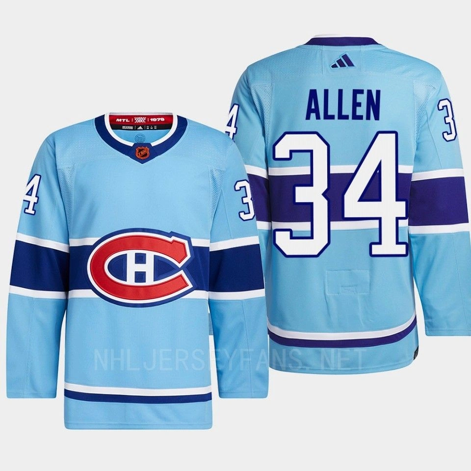 Women's Montreal Canadiens Jake Allen Blue Authentic Primegreen Reverse Retro 2.0 Jersey 2022