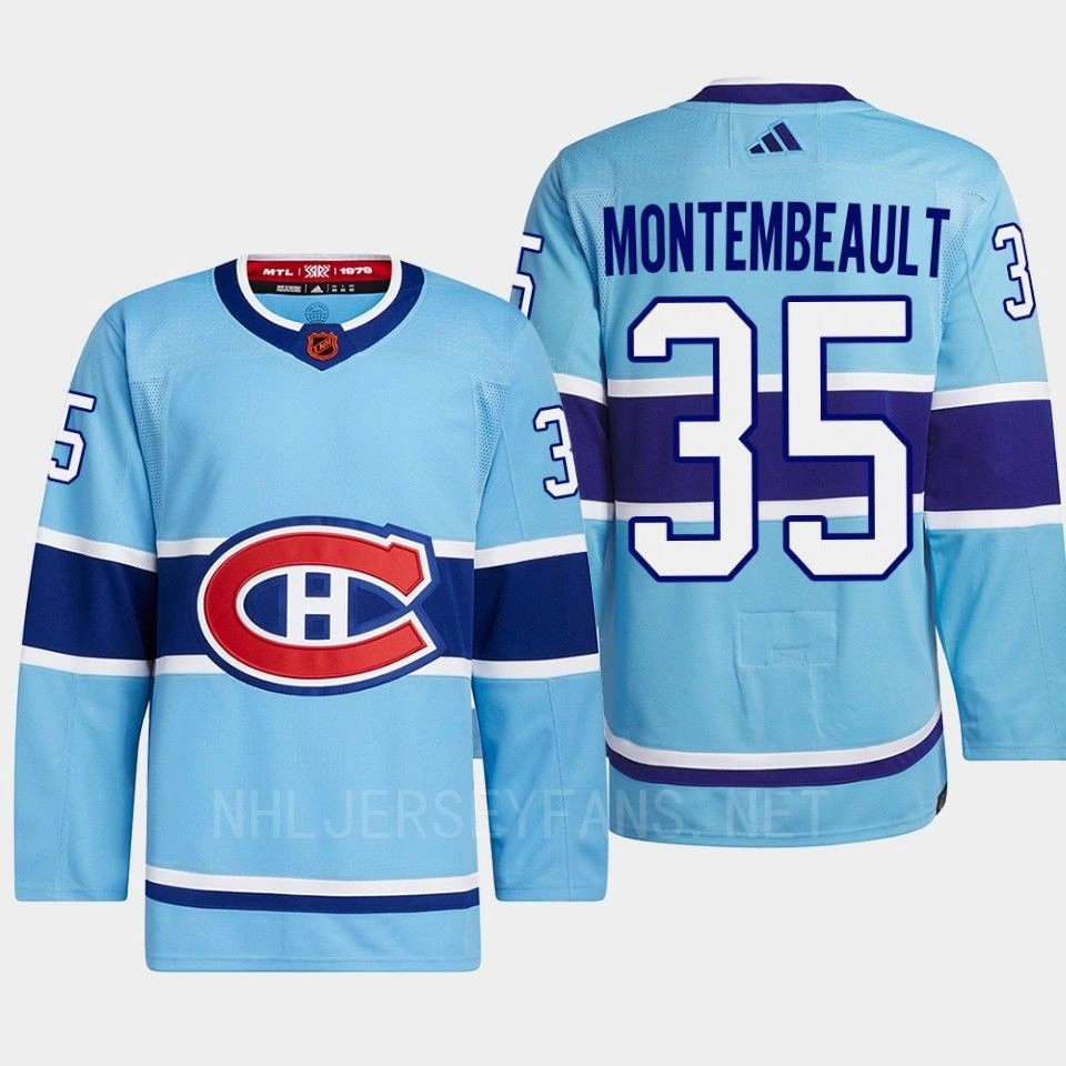 Montreal Canadiens Sam Montembeault Blue Authentic Primegreen Reverse Retro 2.0 Jersey 2022
