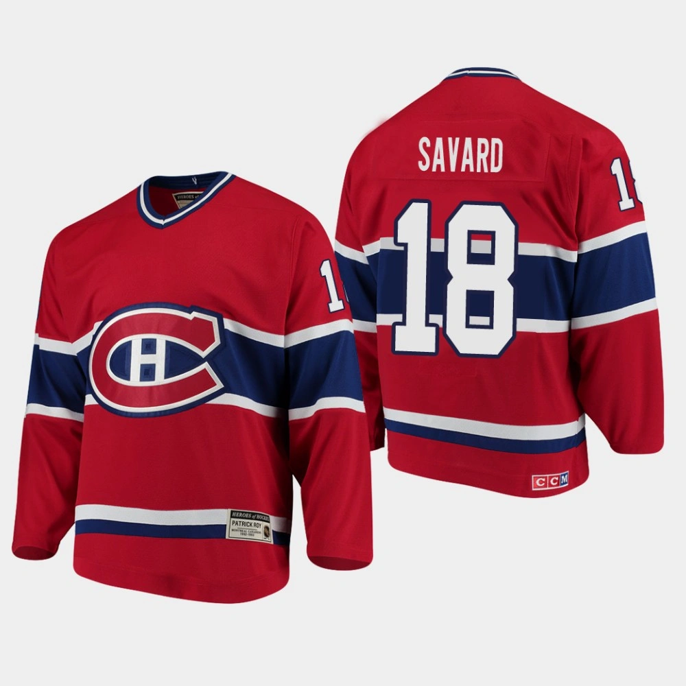 Montreal Canadiens #18 Serge Savard Throwback Heroes of Hockey CCM Red Retired Jersey