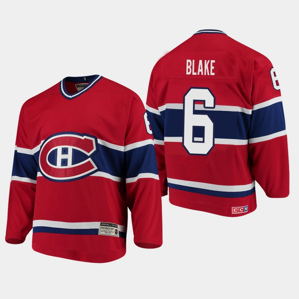 Montreal Canadiens #6 Toe Blake Throwback Heroes of Hockey CCM Red Retired Jersey