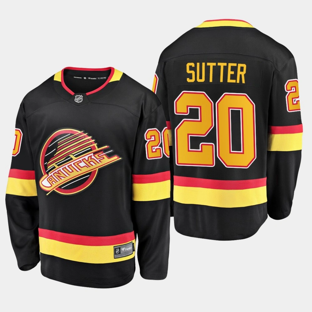 Youth Canucks Brandon Sutter #20 2019-20 Flying Skate Premier Breakaway Jersey - Black
