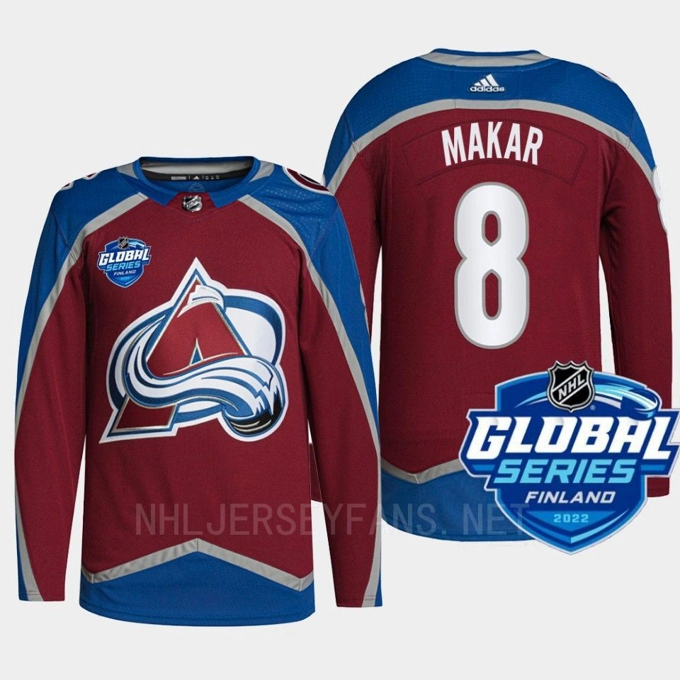 Women's Cale Makar 2022 NHL Global Series Colorado Avalanche Burgundy Jersey Authentic #8 Women's Cale Makar 2022 NHL Global Series Colorado Avalanche Burgundy Jersey Authentic #8